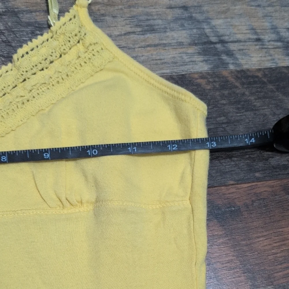 Aeropostale Yellow Camisole Tank Top with Lace Crochet Detail - Picture 5 of 8